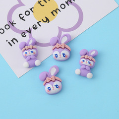 新款卡通兔子冰箱貼片樹脂配件DIY發卡鑰匙扣硅膠輔料手機殼材料