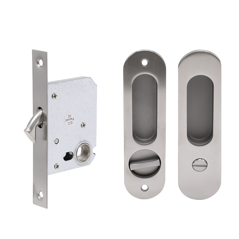 Personalizada 304 puerta deslizante de acero inoxidable balcón interior cocina baños bloqueo de gancho de puerta deslizante empujar y tirar de la puerta deslizante