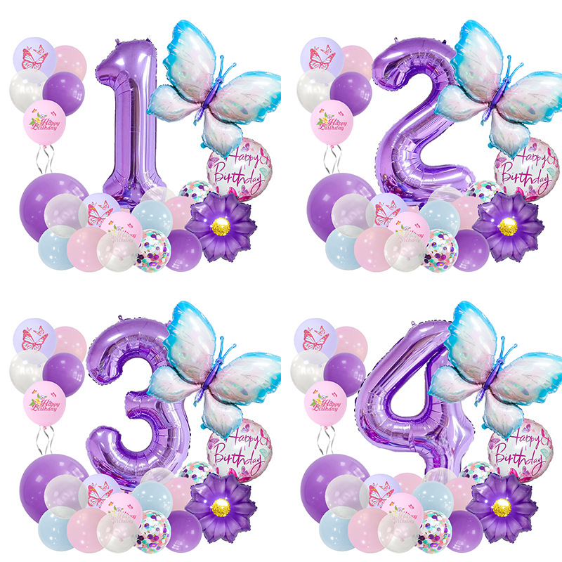 Casual Cute Letter Butterfly Aluminum Film Birthday Festival Balloons display picture 1