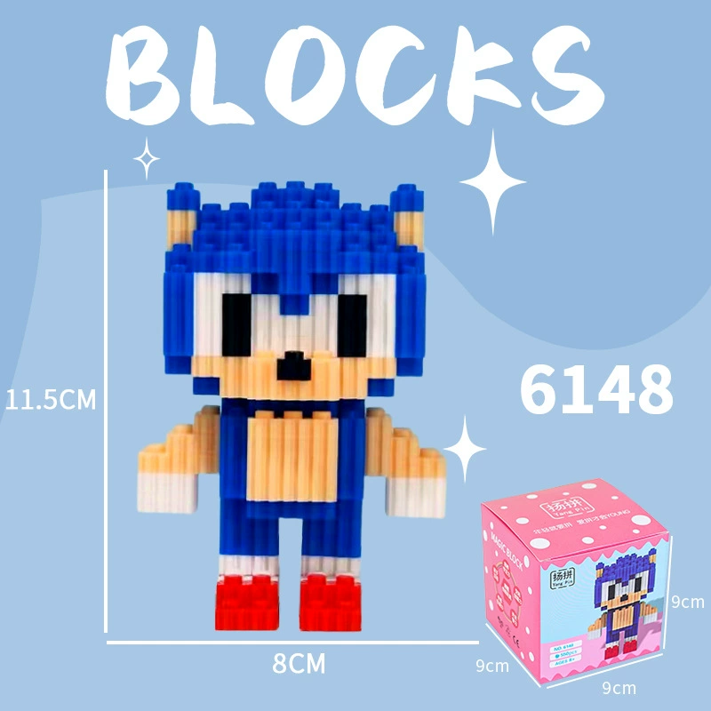 Cartoon Building Block Toy Set, Mini Constructor Doll, 9×9×9 cm, Assorted Character Designs