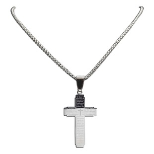 Cross-border new Bible cross frame chain necklace men's stainless steel pendant necklace religious prayer jewelry wholesale