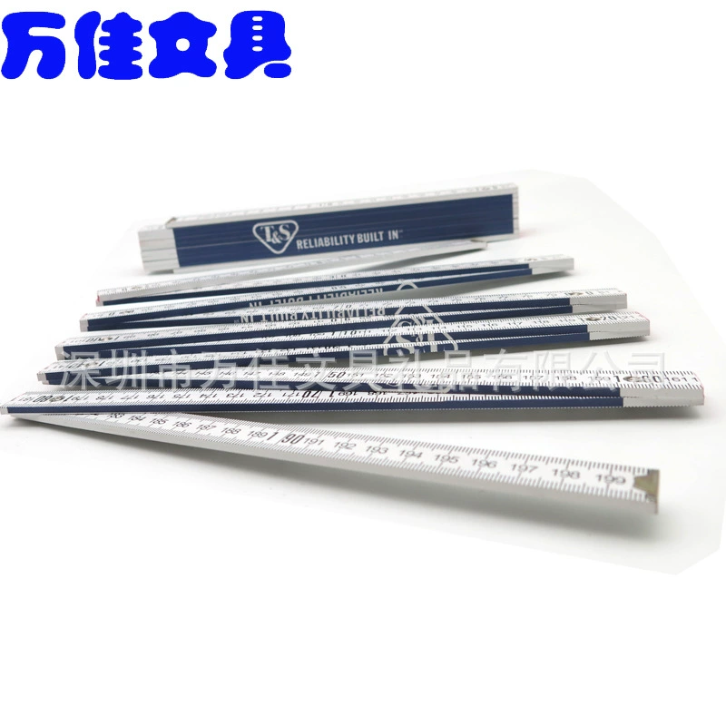 Белая складная линейка без металлических деталей, с большим логотипом, простая немецкая карманная деревянная линейка, расширяемая измерительная линейка на 2m градусов.