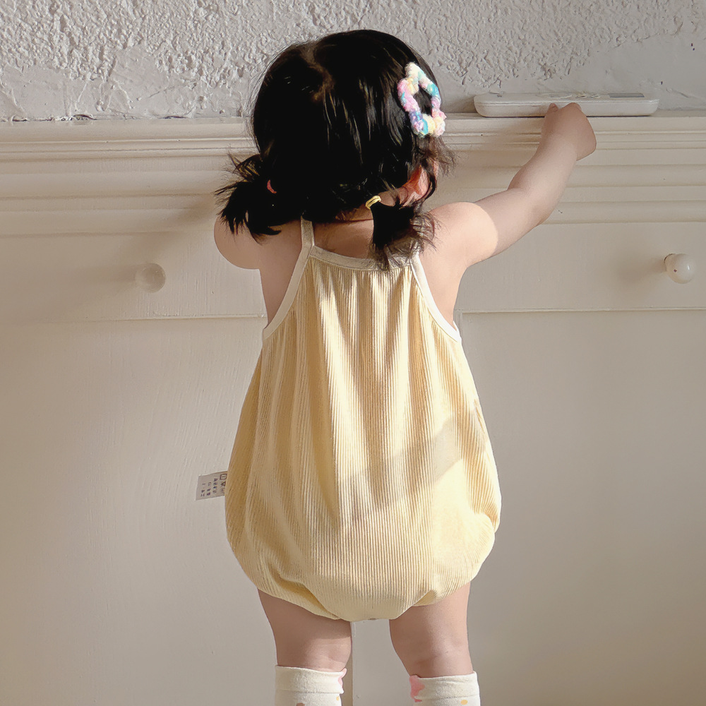 Ropa de pedo con tirantes para bebé, verano ins, ropa fina de dopamina, bebé de 0-2 años, chaleco dulce, mamelito