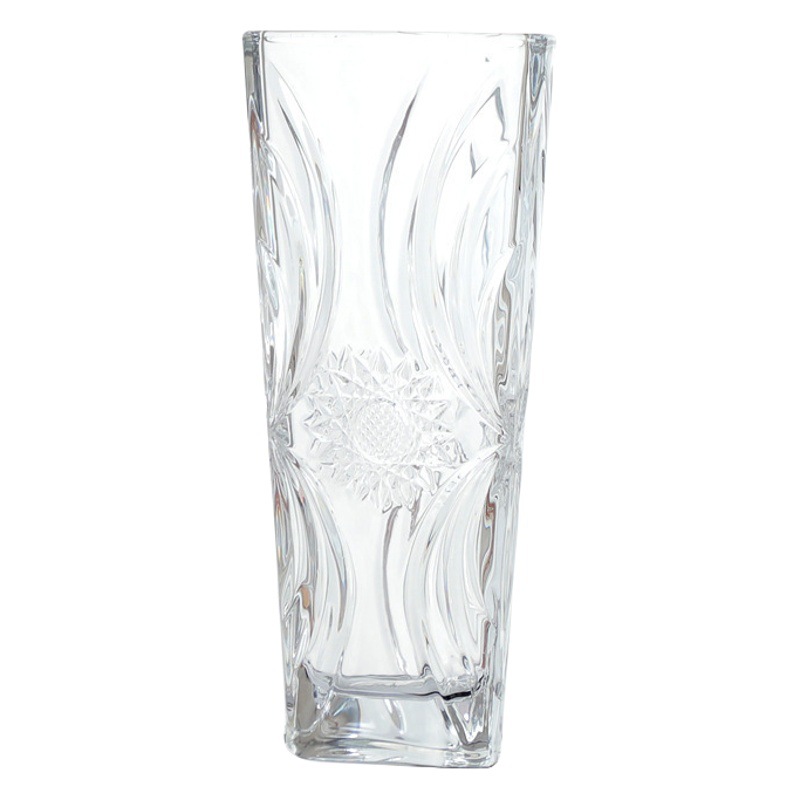 Chino retro simple florero de alta calidad suave transparente sala de estar arreglo de flores decoración creativa Internet celebridad florero de cristal