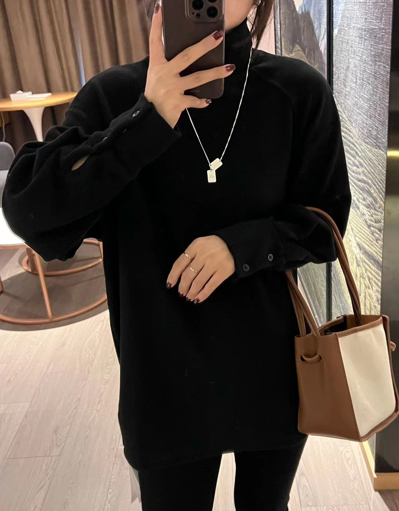 Women's Clothing New autumn and winter half high collar German velvet bottoming shirt for girls, loose thickened brushed long sleeved T shirt top_ipsvogv.com