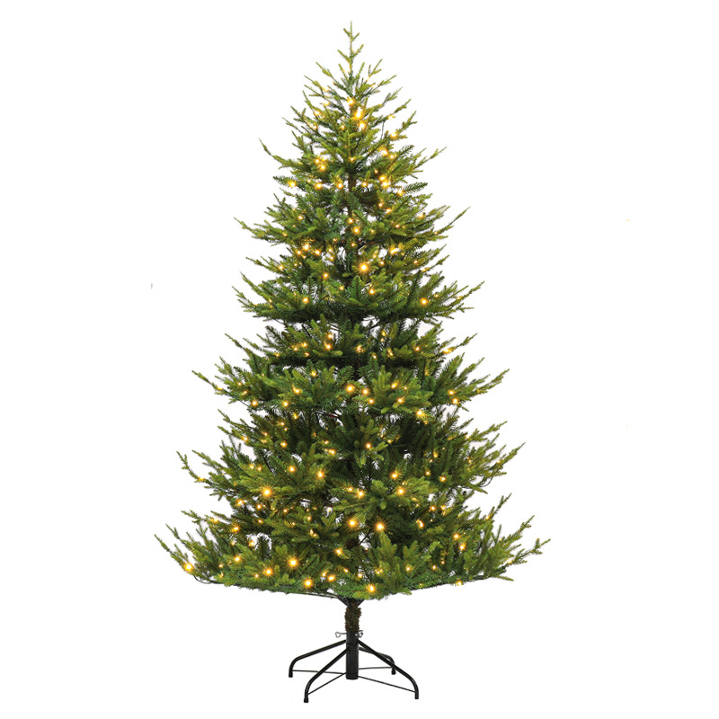 Lujoso árbol de Navidad de abeto mixto PE encriptado para uso doméstico, decoración de pie para Navidad, centros comerciales, salas de estar y escaparates.
