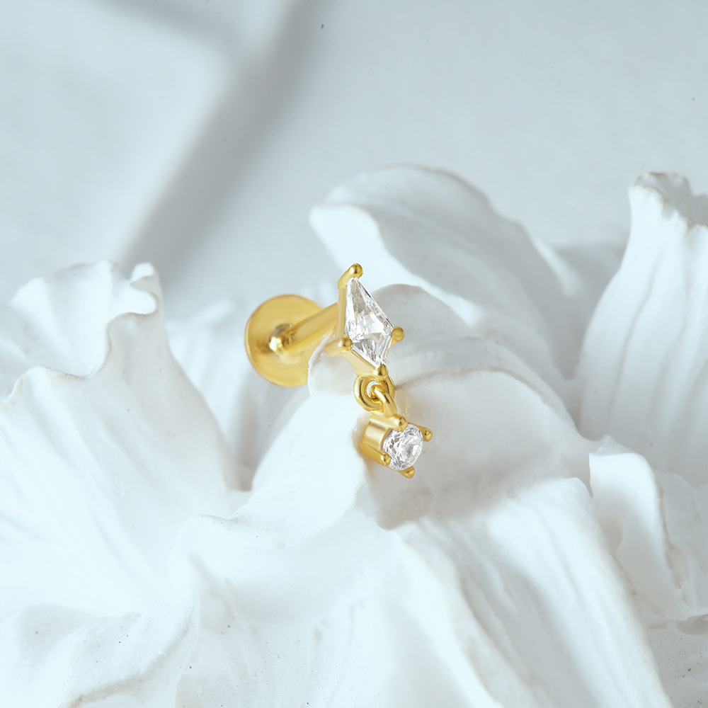 1 Pièce Style Simple Fleur Placage Argent Sterling Zircon Boucles D'oreilles display picture 29