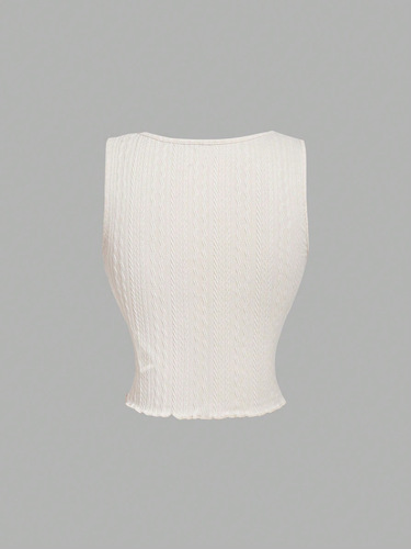 Elegant women's lace-trimmed, slim-fit, V-neck top in a milky white tone, exuding sweet, gentle, and charming temperament.