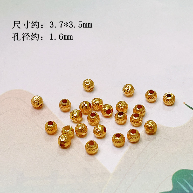S925 Silver Gold Plated Straight Tube Snowflake Spacer Disc Coin Bead Flash Bead Bracelet Necklace Wen Play Beaded Accessories