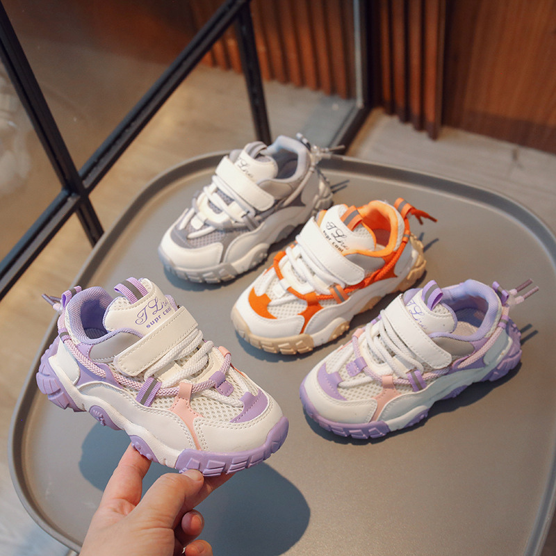Entrega de una pieza 2023 primavera nuevos zapatos de papá para niños Velcro Sneaker niños y niñas zapatos transpirables moda