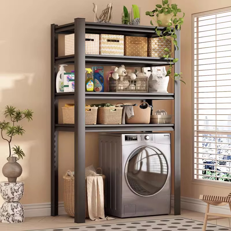Estante de lavadora, tapa abatible de tambor, estante de inodoro grueso, balcón, baño, suministros de baño, armario de almacenamiento