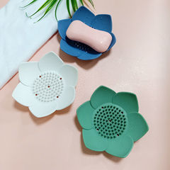 Silicone Soap Dish Scented Soap Saver Bathroom Shower Vanity Portable Petal Scented Soap Box Hand Washing Simple Drain Soap Rack