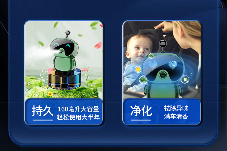 Robot Car Intelligent Aromatherapy Machine Men's Car Car Perfume Holder Internet Celebrant Car Fragrance Advanced Aromatherapy
