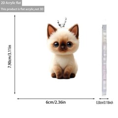 国境を越えた新しい人気のアクリルフラットかわいい動物シャム猫車のバックミラーペンダント装飾