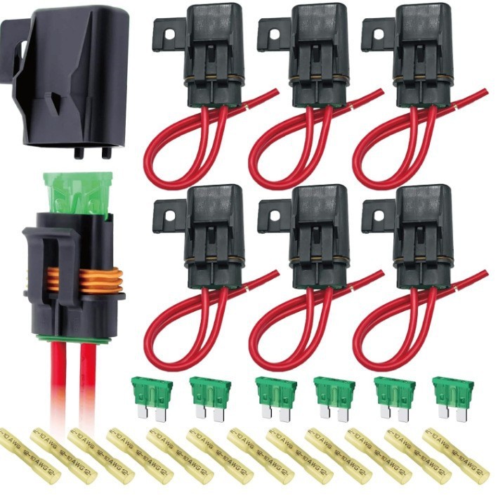 6 個 12AWG 防水ヒューズホルダーライン付き自動車用ヒューズ ATO/ATC|undefined