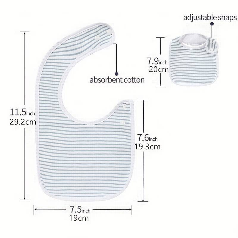 5 piezas de algodón baby bib toallas de saliva alimentación de tres capas de diseño de tela inferior impermeable Amazon explosión transfronteriza