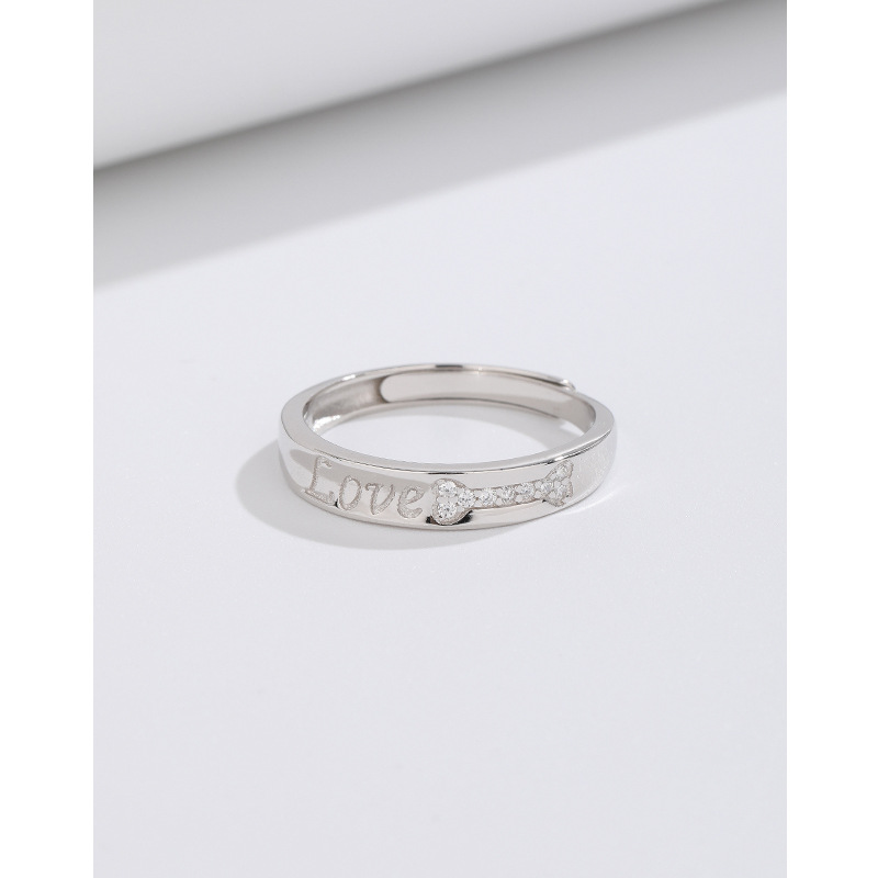 Anillo de pareja anillo de pareja de plata esterlina anillo de moda de diseño de nicho abierto regalo de San Valentín para novia