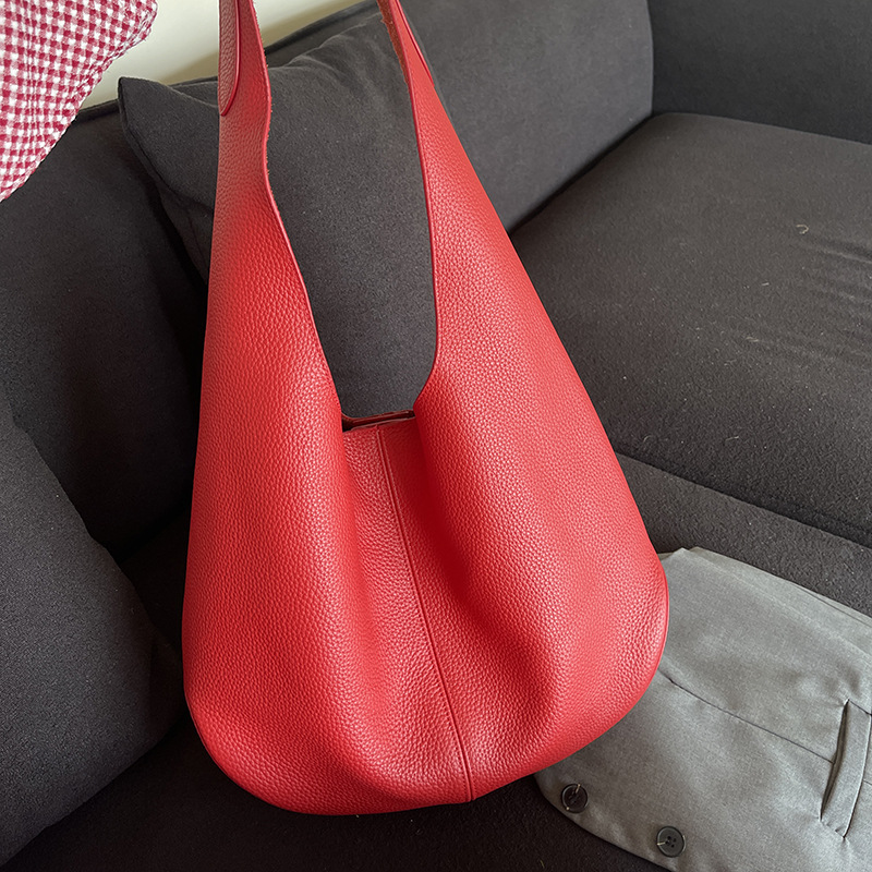 2026 New Arrival Top Grain Cowhide Luxury French Underarm Bag, Genuine Leather Shoulder Bag For Women, Commuter Style Tote - Thumbnail 7