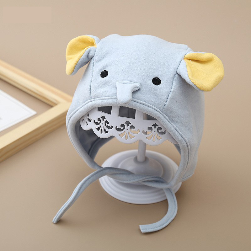 Sombreros para bebés otoño y invierno algodón protector de orejas primavera y otoño bebés pequeños meses de edad recién nacidos a prueba de viento invierno dibujos animados
