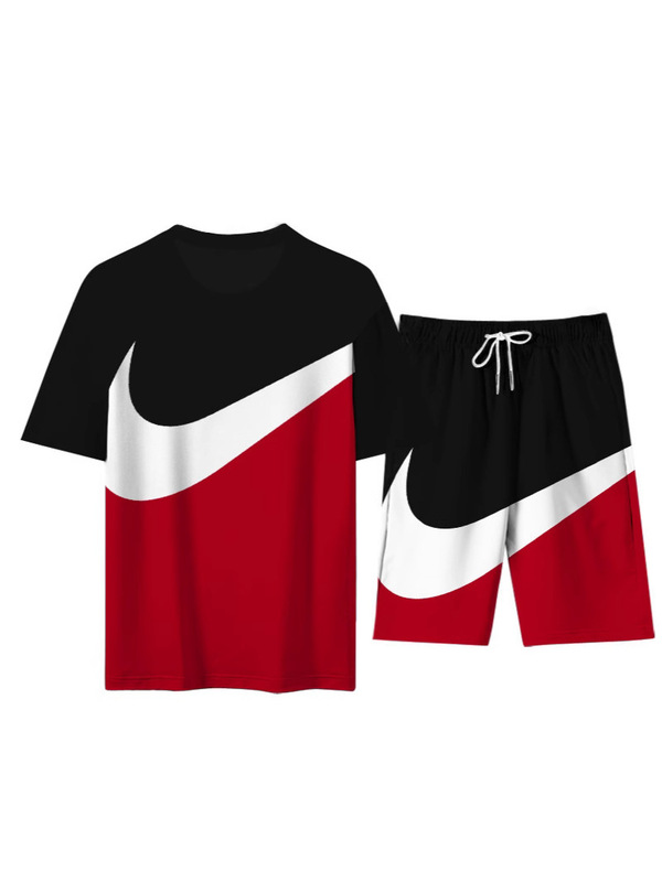 2023 夏の新対外貿易半袖ショーツスーツメンズ Tシャツファッショントレンドカジュアル 2 点セット|undefined