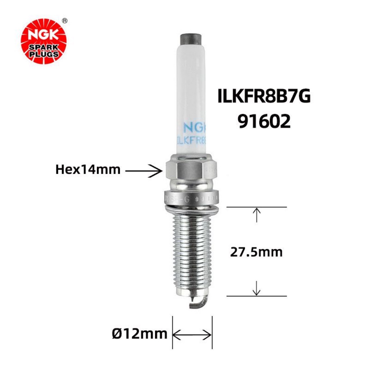 The original NGK iridium platinum spark plug ILKFR8B7G 91602 is suitable for Binyue Borui Lingke Emgrand fire nozzle