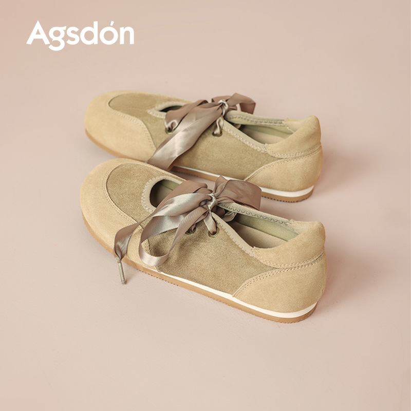 Zapatos deportivos de Augu Shion, zapatos deportivos de mujer, 2025 nuevos zapatos retrógrados franceses de otoño, zapatos de entrenamiento de un solo pie