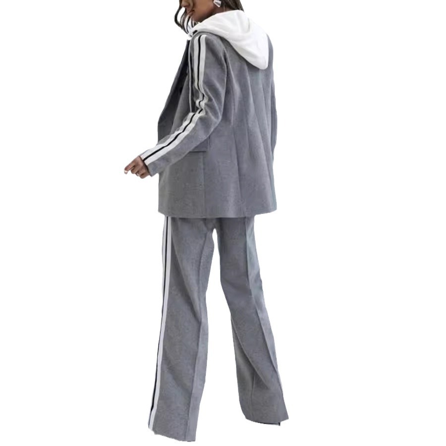 Women's Clothing autumn and winter new double breasted pocket suit INS loose fashion casual two piece suit_voghion.com