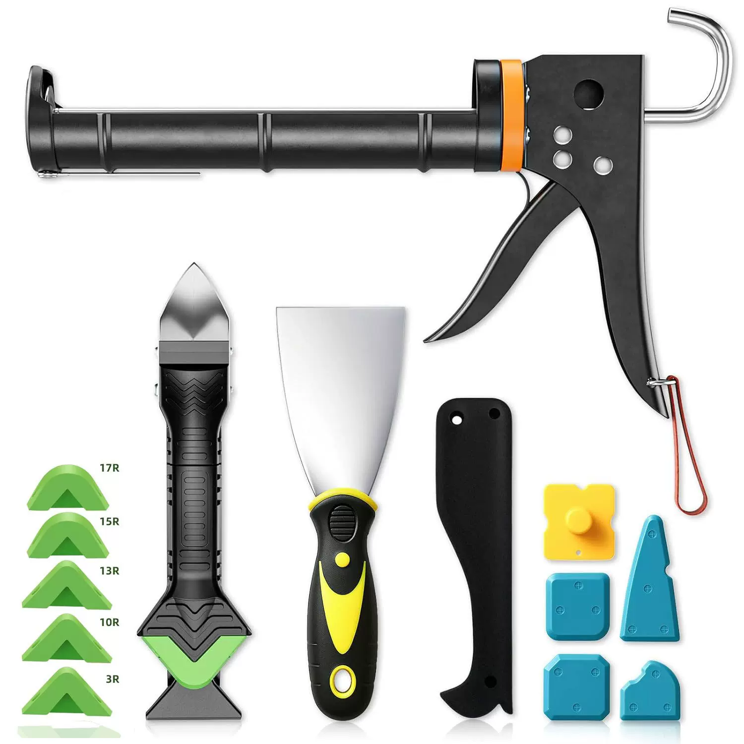 跨境畅销美缝密封胶工具套装旋转式齿条压胶枪玻璃胶枪家用压胶枪