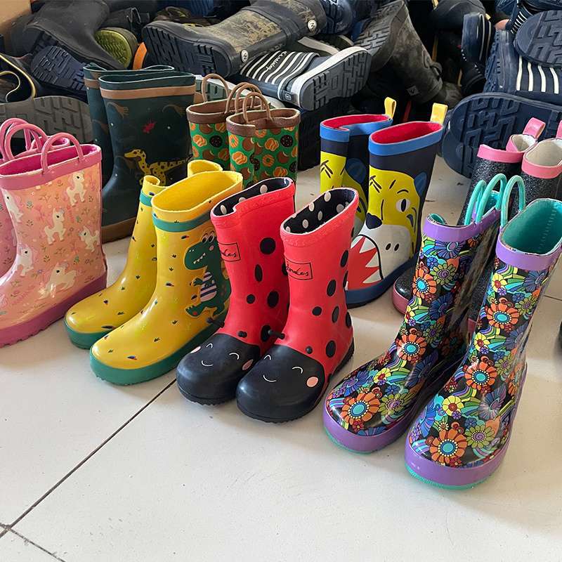 Special Offer for Foreign Trade Surplus: Children's Rain Shoes for Ages 1-7, Rubber Waterproof Non-Slip Shoes
