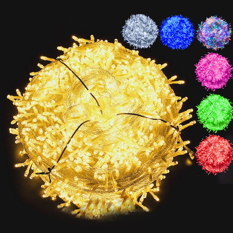 Impermeable Cadena de luz estrellada al por mayor luz de cadena comercial súper brillante árbol sinuoso boda decoración de Navidad luz intermitente luz LED de color