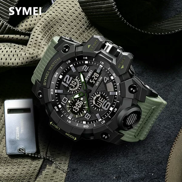 New Male Student Watch Luminous Waterproof Double Display Movement Watch Outdoor Chronograph Sports Fashion Watch