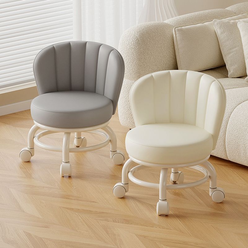 Rueda universal móvil taburete pequeño para niños con taburete giratorio con respaldo para bebés con artefacto para bebés, polea baja, banco silencioso