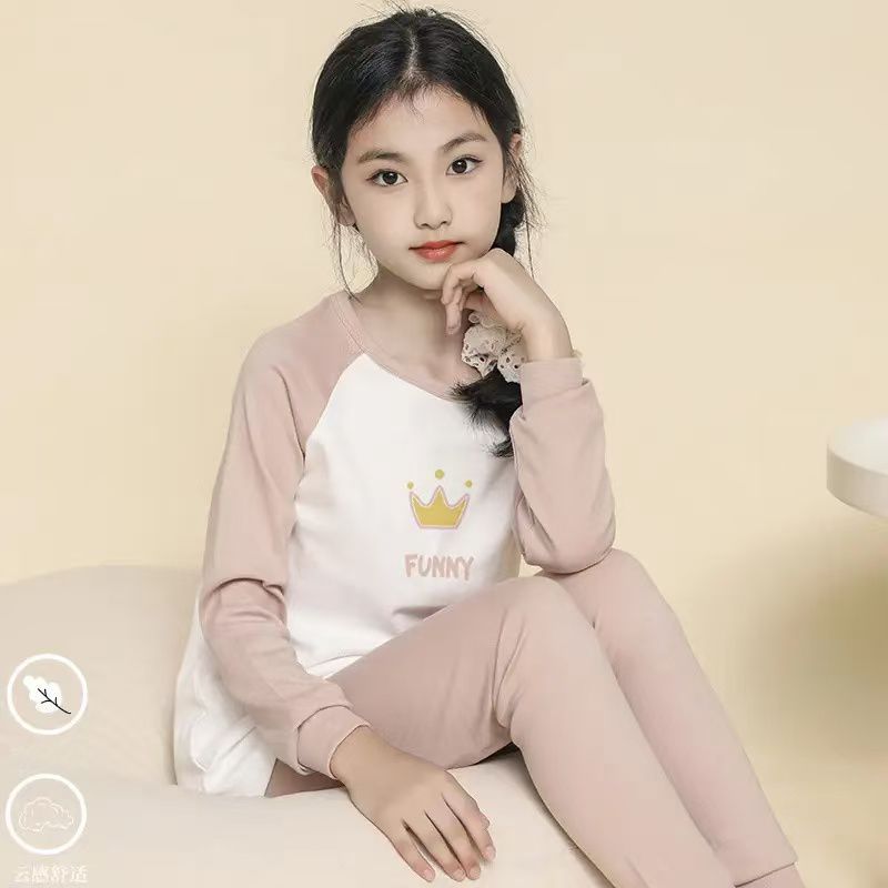 女童秋衣秋裤保暖秋冬薄款中大童修身打底衫儿童睡衣内衣套装