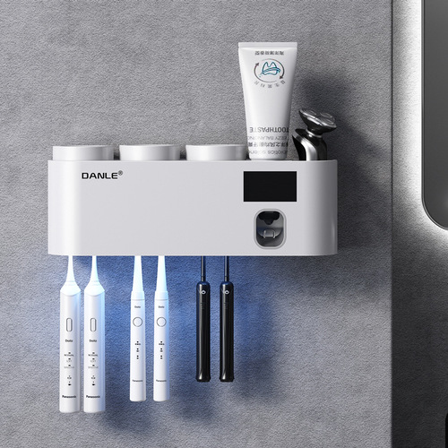 Plug-in-free smart toothbrush sterilizer UV sterilization Philips electric wall-mounted toothbrush cup rack