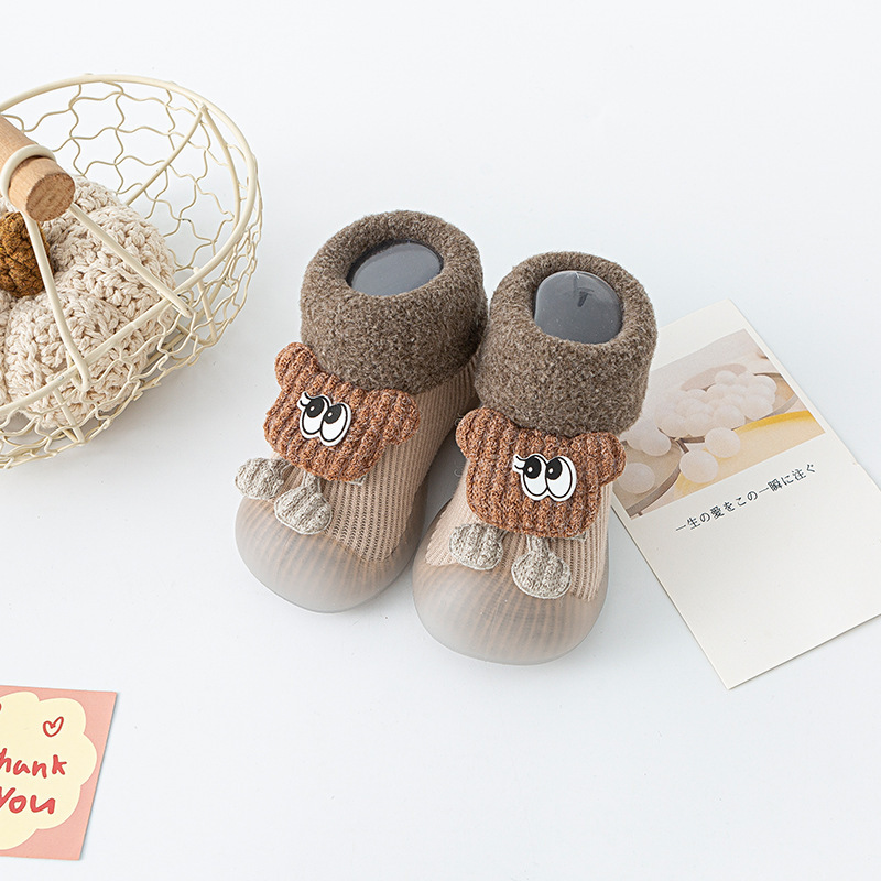 Zapatos para bebés con suela suave otoño y invierno antideslizante para niños pequeños, calcetines de suelo cálido, zapatos de algodón cómodos