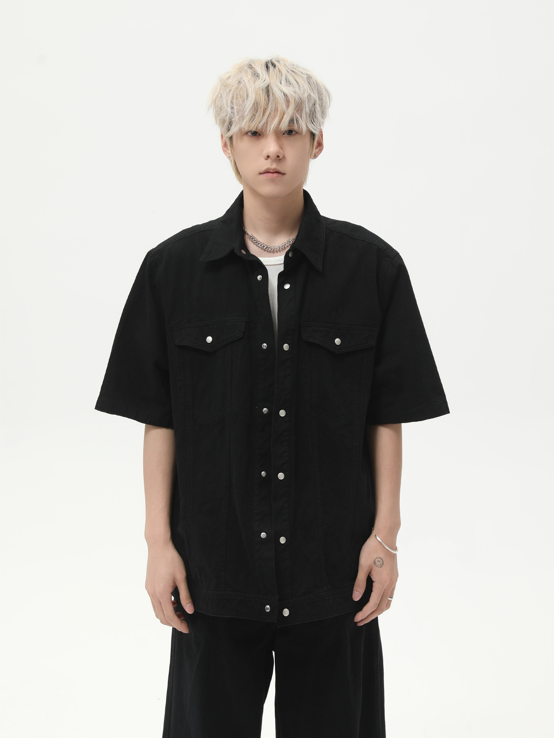 MTLCLOTHES para hombre | American High Street Solapa de color sólido Algodón simple Ropa de trabajo casual Traje de viaje de todo fósforo