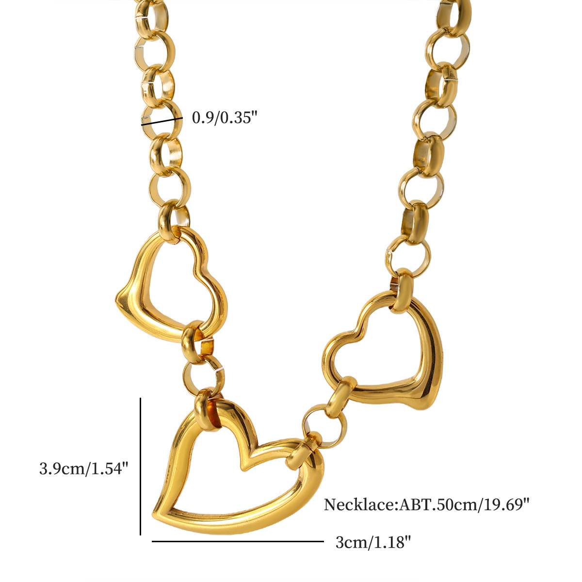 50g Weight 304 Stainless Steel Pendant Material Necklace Classification Wholesale Jewelry Elegant Heart Shape 304 Stainless Steel Plating Necklace