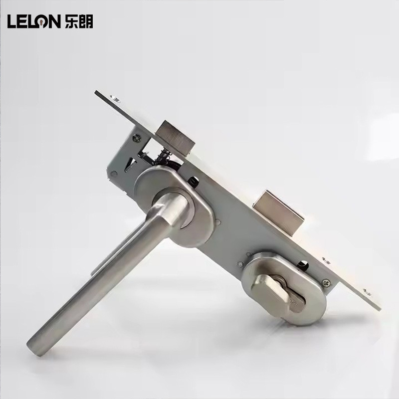 Personalizado acero inoxidable 304 puente roto cerradura de puerta de aleación de aluminio puerta de perfil cerradura dividida cerradura de mano de puerta de borde estrecho universal