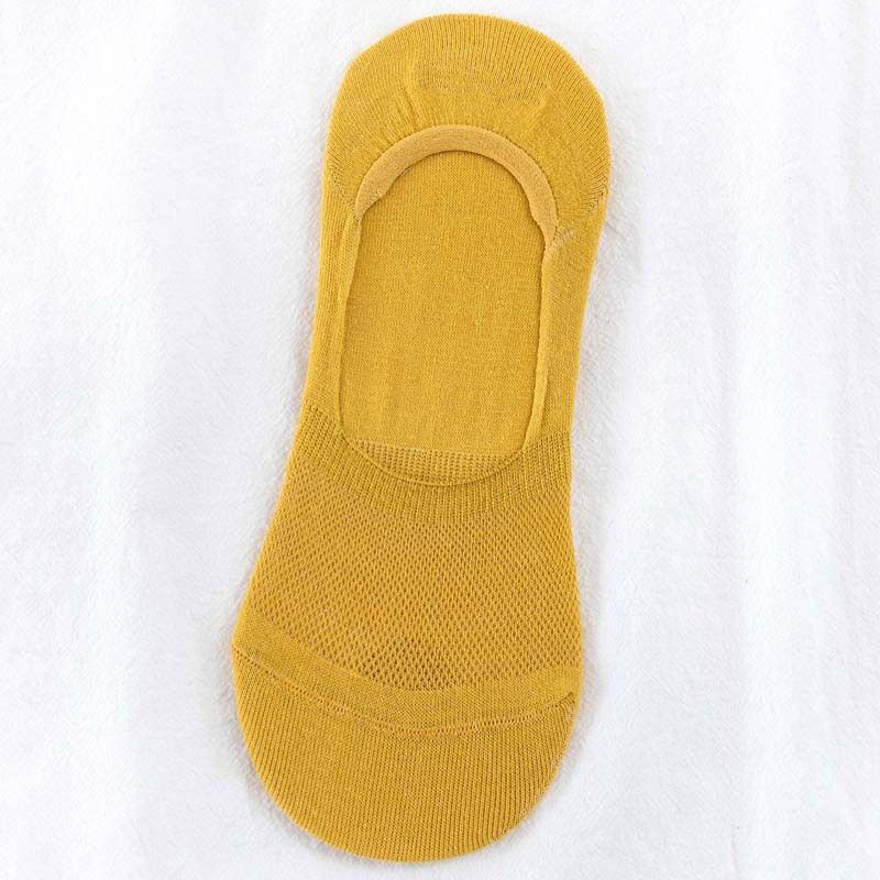 Calcetines invisibles antideslizantes del color sólido de la malla fina de las mujeres del verano calcetines bajos del tobillo del algodón del corte bajo del color del caramelo al por mayor