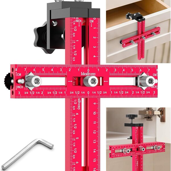Cabinet Hardware Clamps Adjustable Hole Punch for Knobs and Handles…