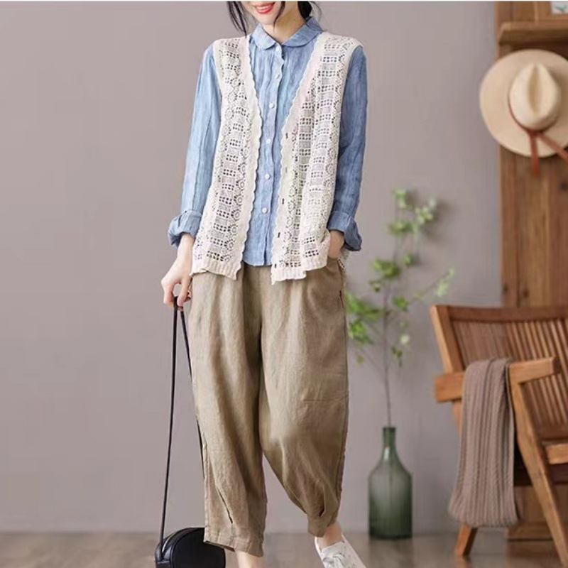 Hollow-out de punto cardigan chaleco verano de las mujeres casual moda artística retro suelta desgaste exterior Polka Dot malla superior chaleco image 5