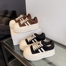 【梵芙娜】2025秋新款厚底大头面包鞋增高百搭休闲运动板鞋松糕鞋