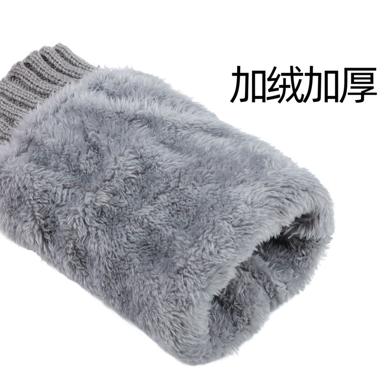 跨境欧美新款秋冬针织脚套加厚毛绒麻花纹堆堆袜套保暖袜套腿套|undefined
