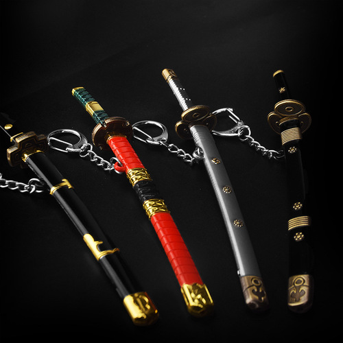 Anime Peripheral Zoro Sword 15cm Wado Ichimonji, Third Generation Kitetsu, Black Sword Shusui, Keychain