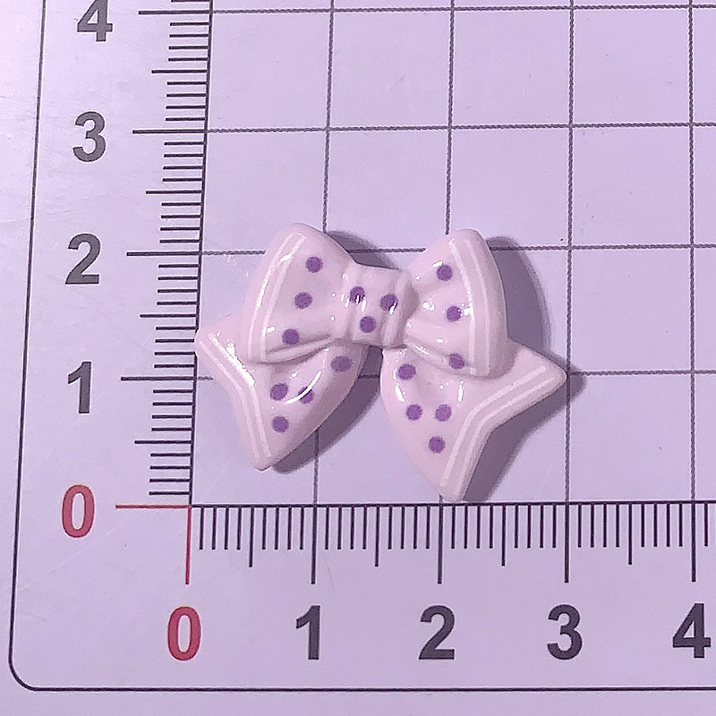 Cartoon brillante color con puntos arco corbata clip de cabello cuerda clip de cabello pegamento de crema DIY accesorios de resina de hebilla