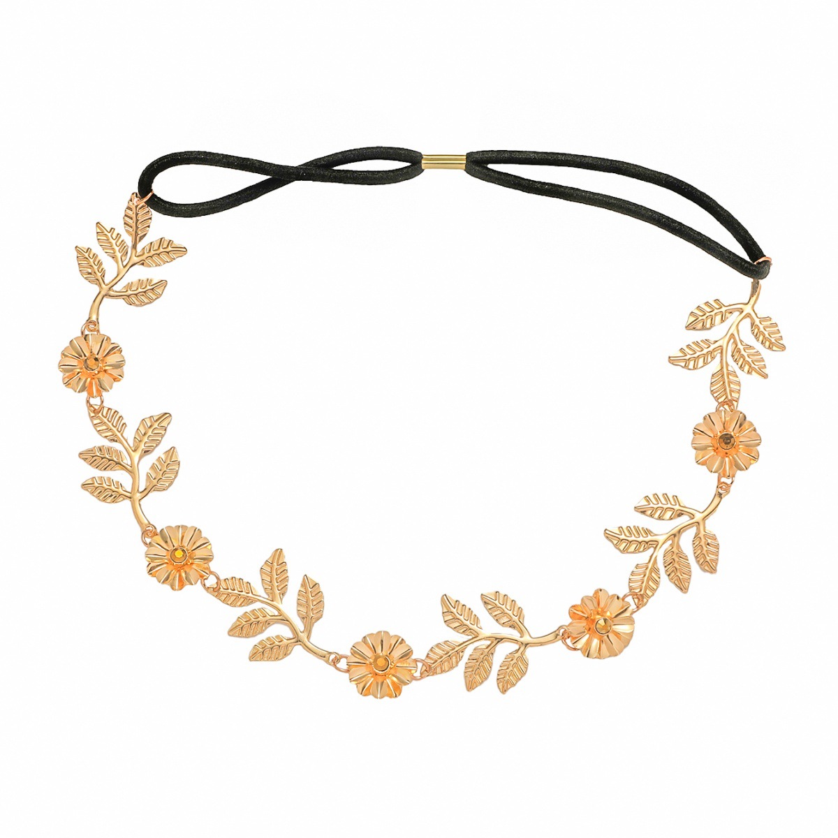 Amazon metal correa de pelo aleación barroco flores de hoja de diamante correa de pelo diosa correa de pelo hebilla de pelo adornamiento para el cabello