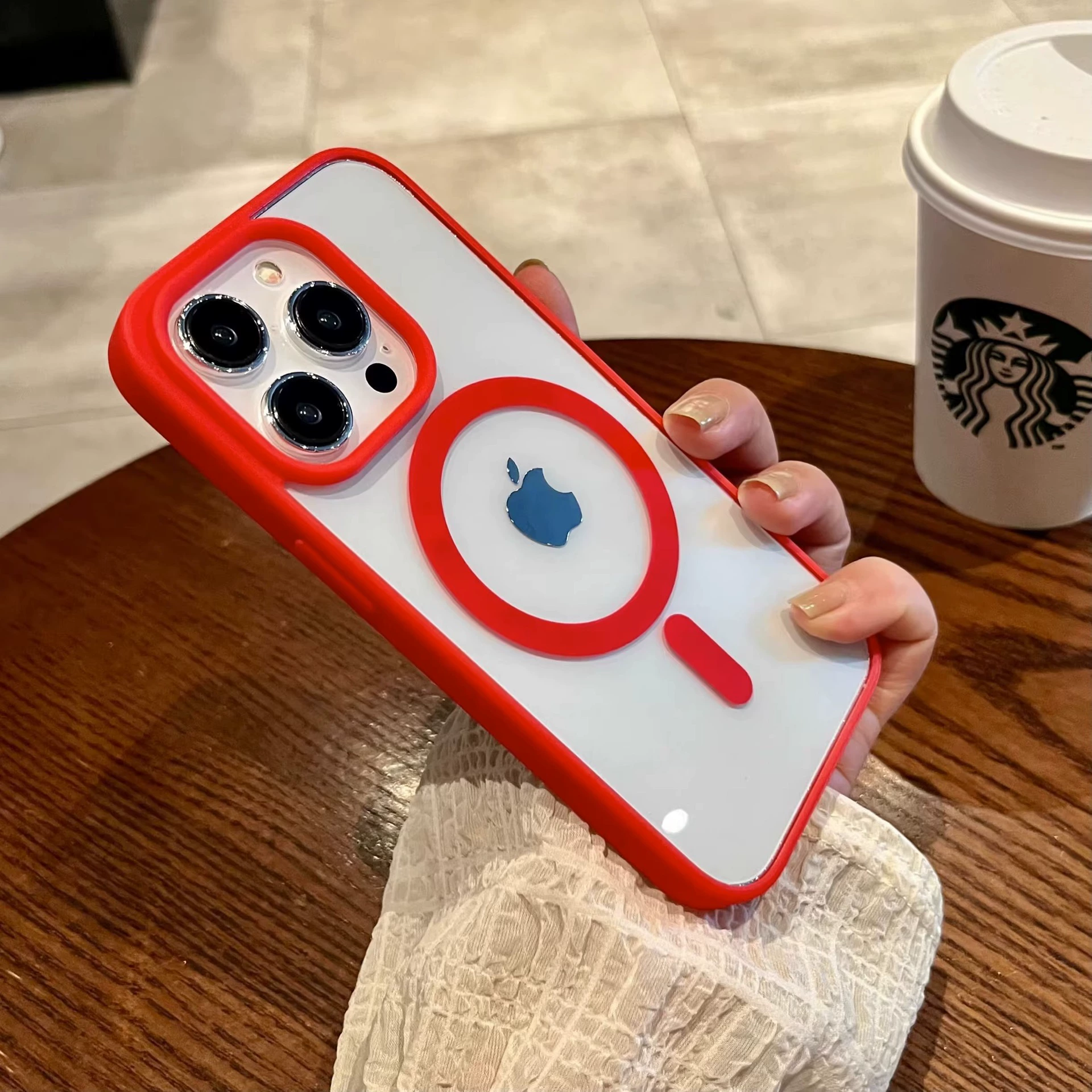 Чехол для телефона Apple iPhone16 из акрила с магнитным кольцом, против пожелтения и защита от падения