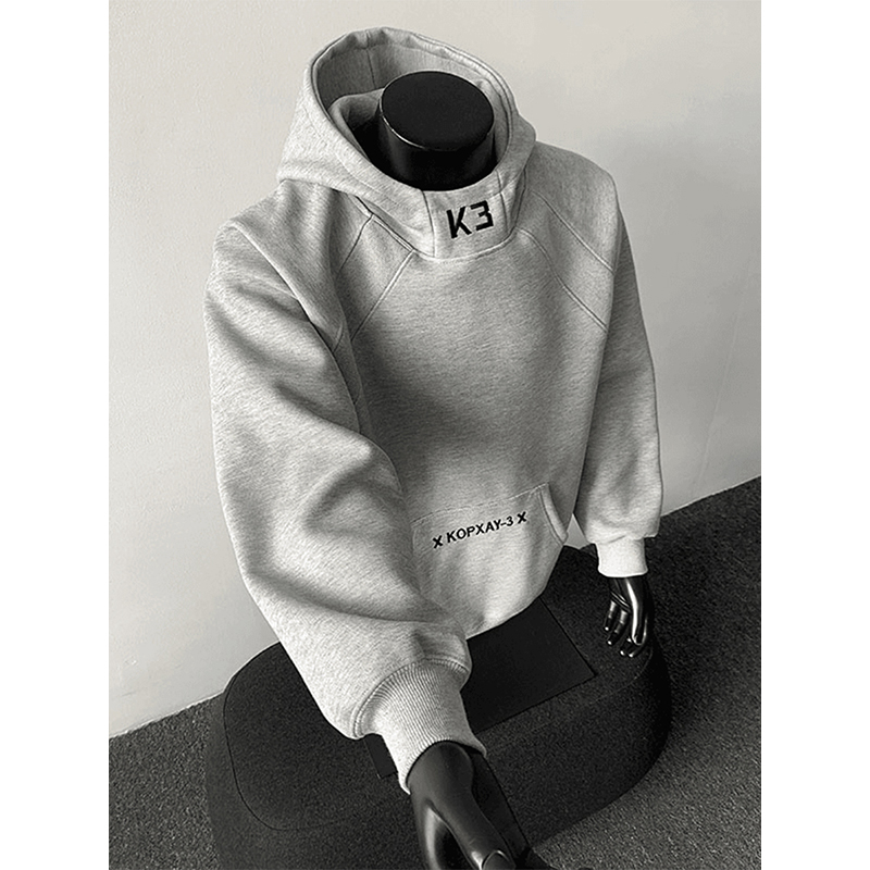 Unisex Heavyweight Hoodie – Oversized Embroidery Streetwear Pullover (Black/Navy/Heather, M-2XL)_viptrois.com