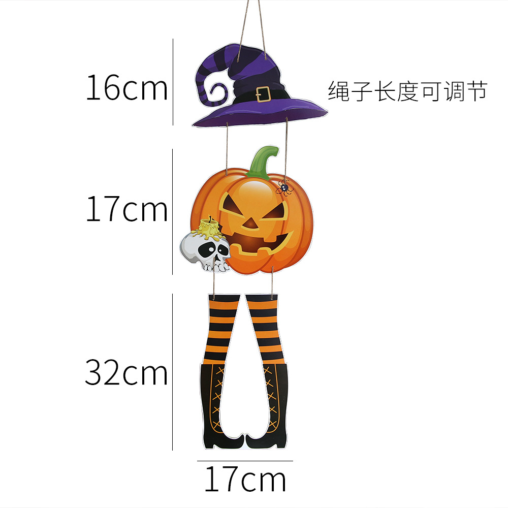 Colgante de bandera de halloween suministros de fiesta decoración de la escena esqueleto fantasma banderín calabaza papel guirnallado