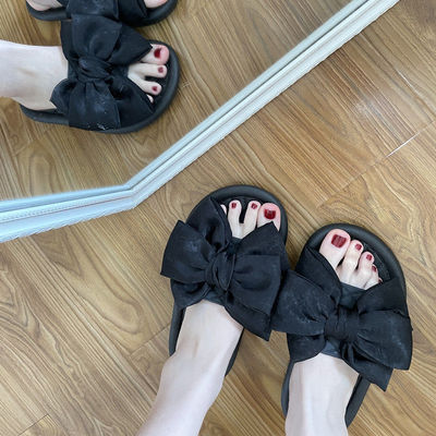 拖鞋女可愛網紅夏天外出新款厚底夏季涼拖外穿時尚2021新款蝴蝶結
